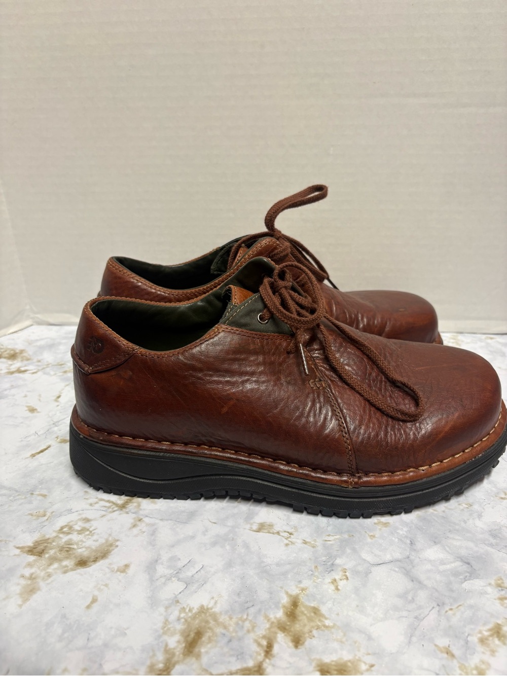 Dunham Rustic Brown Leather Lace-Up Oxfords